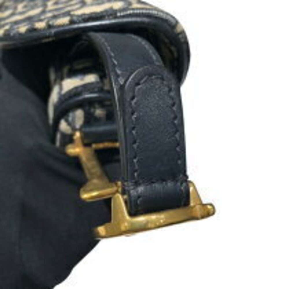 Christian Dior Saddle Bag Navy Blue Jacquard Handbag - Picture 9 of 9